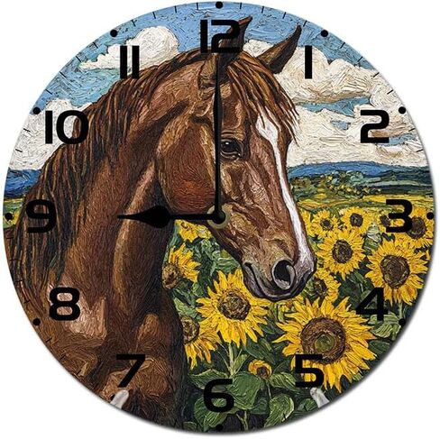 Rooster Farmhouse 10" Retro Vintage Clock Non-Ticking Silent Wood Wall Clocks Battery Operated Decor Retro Design for Kitchen/Living Room/Bedroom/Farmhouse in Saudi Arabia