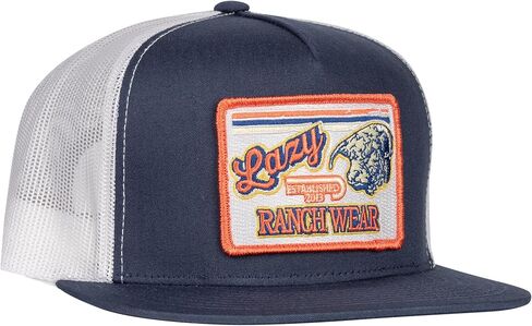 Lazy J Ranch Navy & White Retro Hereford Classic Five Panel Trucker Hat - Adjustable Unisex Country Hats, Vintage Trucker Hat in Saudi Arabia