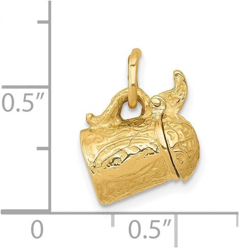 14k Yellow Gold 3-D Beer Stein Charm Pendant Fine Jewelry For Women Gifts For Her in Saudi Arabia