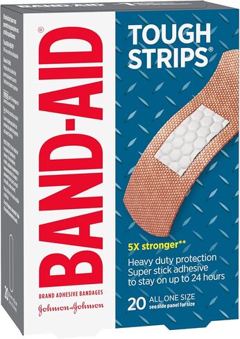 ضمادات لاصقة قوية من العلامة التجارية Band-Aid للعناية بالجروح، حماية دائمة للجروح والخدوش البسيطة، مقاس واحد، 60 قطعة in Kuwait