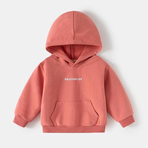 Unisex Boys Girls Spring Fall Hooded Sweatshirt Solid Long Sleeve Casual Jacket Coat in Saudi Arabia