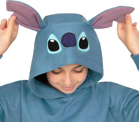Disney Lilo And Stitch Hoodie, Cotton Girls Hoodie, Stitch Girls Sweatshirt With 3D Ears, Hooded Sweater For Kids in Saudi Arabia
