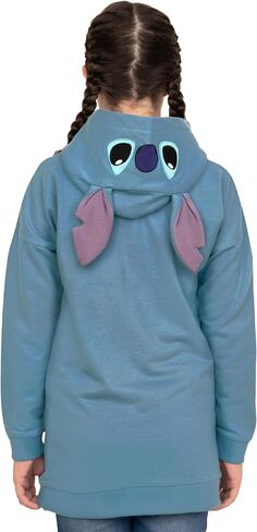 Disney Lilo And Stitch Hoodie, Cotton Girls Hoodie, Stitch Girls Sweatshirt With 3D Ears, Hooded Sweater For Kids in Saudi Arabia