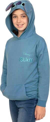 Disney Lilo And Stitch Hoodie, Cotton Girls Hoodie, Stitch Girls Sweatshirt With 3D Ears, Hooded Sweater For Kids in Saudi Arabia