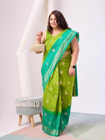 Foil Ethnic Motif Printed Bhagalpuri Silk Prestitched Ready To Wear Saree in Saudi Arabia