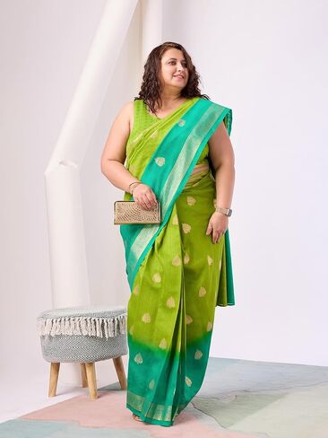 Foil Ethnic Motif Printed Bhagalpuri Silk Prestitched Ready To Wear Saree in Saudi Arabia