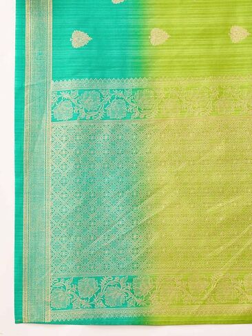 Foil Ethnic Motif Printed Bhagalpuri Silk Prestitched Ready To Wear Saree in Saudi Arabia