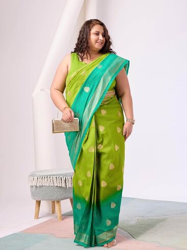 Foil Ethnic Motif Printed Bhagalpuri Silk Prestitched Ready To Wear Saree in Saudi Arabia