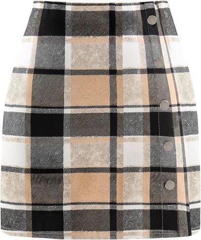 Plaid Mini Skirt for Women 2025 High Waist A Line Pencil Fall Skirts Casual Bodycon Skirt Christmas in Saudi Arabia
