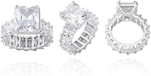 14K Gold Radiant Cut Inlaid Moissanite Ring, Women's Engagement Ring, A Radiant Choice for Proposals or Anniversaries in Kuwait