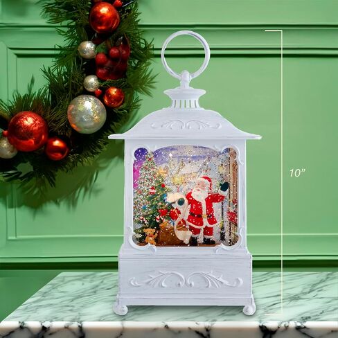 Kurt Adler 10-Inch Battery Operated Warm White LED Lighted Santa with Gifts Lantern in Saudi Arabia