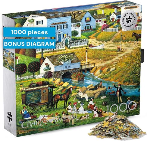 Buffalo Games - Charles Wysocki - Hound of the Baskervilles - 1000 قطعة بانوراما للألغاز للبالغين - اللغز الذي يثقل كهذا ليال اللعبة - الحجم النهائي هو 26.75 × 19.75 in Saudi Arabia