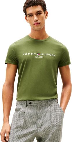 Tommy Hilfiger Men's Short Sleeve Cotton Graphic T-Shirts with Embroidered Logo in Kuwait