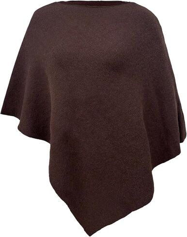 MakeMeChic Women's Poncho Sweater Boat Neck Asymmetrical Business Pullover Knit Top in Kuwait