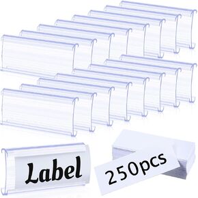 150 Pcs Wire Shelf Label Holders Wire Label Holder Plastic Shelf Tags for Wire Shelving Metro Shelving Clips Shelf Label Clips with Label Paper Inserts, Compatible with 1-1/4 Inch Shelves in Kuwait
