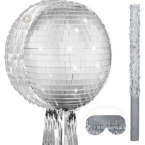 Aoriher Disco Party Piñata 80s 90s التزلج على الجليد Piñata Mirror Disco Ball Piñata Hip Hop Skate Party Piñata Stick Mask Convetti for 80s Disco Disco Party Party Supplies Decor (Rainbow Ball) in Kuwait