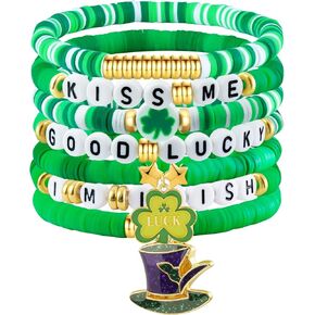 Friendship Beaded Bracelets for Women, Stackable Colorful Surfer Boho Clay Bead Stretch Bracelets in Saudi Arabia