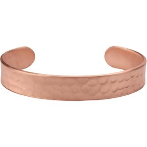 سوار من النحاس النقي مصنوع يدويًا للنساء والرجال - سوار نحاسي سميك لتخفيف الآلام وتخفيف التوتر - أساور نحاسية منحوتة قابلة للتعديل لتناسب العديد من أحجام المعصم - السُمك الأكثر مثالية، بسمك 2 مم، سهل التشكيل. in Kuwait