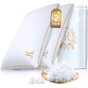 Royal Therapy Queen Memory Foam Pillow, Adjustable Shredded Odor-Free Pillow for Neck & Shoulder Pain Relief, Support for Back, Stomach, Side Sleepers, CertiPUR-US in Saudi Arabia
