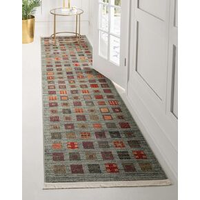 Rugs.com Kashkuli Gabbeh Collection Rug – 2' 7 x 10' Runner Blue Medium Rug Perfect for Hallways, Entryways in Saudi Arabia