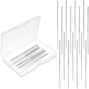 15Pcs Snag Nab It Tool 2.36 x 0.03 Inch Snag Repair Needle Tool with Case, Leather Stitching Needles for Woven Knitted Cloth Garments Drapes in Kuwait