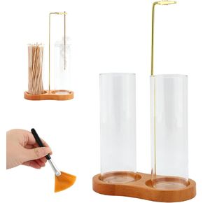 2 in 1 Incense Holder for Sticks with Glass Ash Catcher, Incense Sticks Organizer Anti-Ash Flying Inscents Stick Holder for Yoga Spa Meditation Home Decor(Color:Wood) in Kuwait