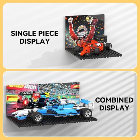 أرفف BlissBox العائمة المكونة من 6 عبوات للجدار المتوافقة مع مكعبات بناء Lego، ولوحة خلفية لموضوع سيارة السباق، وأزرار مزدوجة الجوانب مقاس 5 × 5.5 بوصة مقاس 16 × 17 لتخزين وعرض مكعبات الألعاب، باللون الأسود in Kuwait