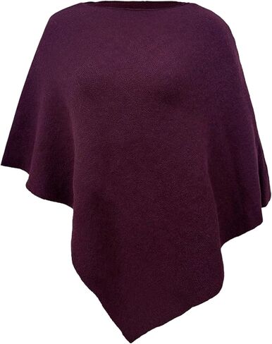 MakeMeChic Women's Poncho Sweater Boat Neck Asymmetrical Business Pullover Knit Top in Kuwait