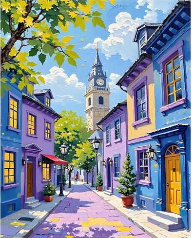 طلاء بقرة المرتفعات AOSGEDY بواسطة أرقام أرقام للمبتدئين ، طلاء البالغين البالغين بأدوات عدد من مجموعات الطلاء من طلاء البالغين من القماش. in Kuwait