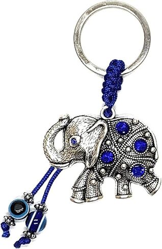 LUCKBOOSTIUM Evil Eye Keychain for Women - Blue Butterfly Charm with Rhinestones, Purse Accessory, Bag Decoration, Rearview Mirror Ornament, Home Décor, Car Hanging Accessory, Spiritual Gift in Kuwait
