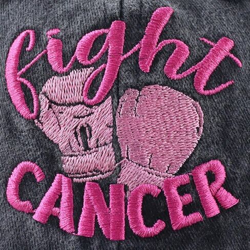 Fight Cancer Hats for Women, Adjustable Cotton Embroidered Boxing Gloves Baseball Cap in Saudi Arabia