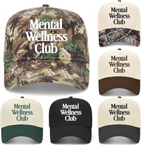 قبعة نادي الصحة العقلية | قبعات سائقي الشاحنات الكلاسيكية الفاخرة القابلة للتعديل من Snapback للرجال والنساء in Kuwait