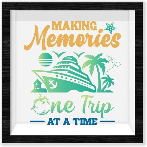 Black Travel Shadow Box Frame with Slot, Our Adventures Boxes Frames for Fund, 8x8 Memory Box for Keepsakes, Travel Gifts and Decorations, 22 in Kuwait