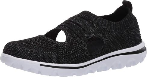 Propet Womens TravelActiv Avid Walking Walking Sneakers Shoes - Black in Saudi Arabia