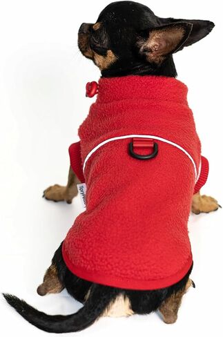 Fleece Puppy Sweater,Warm Pullover Fleece Dog Jacket with D-Ring,Winter Small Dog Sweater Coat,Cold Weather Dog Clothes for Small Dogs Teacup Dog Chihuahua Yorkie Boy or Girl-Blue-Grey S in Saudi Arabia