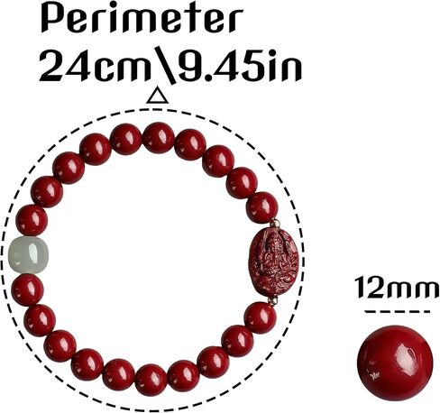 Cinnabar Zodiac Patron Buddha Bracelet, Feng Shui Spiritual Amulet for Protection & Good Luck, for Men & Women in Saudi Arabia