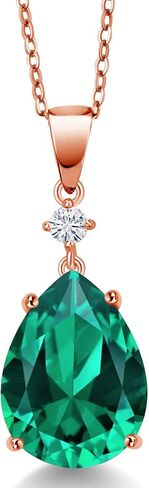 Gem Stone King 6-10 Cttw Teardrop Pendant Necklace For Women | 925 Sterling Silver | 16X12MM Pear Shape Gemstone Birthstone and White Moissanite Necklace | With 18 Inch Chain in Saudi Arabia