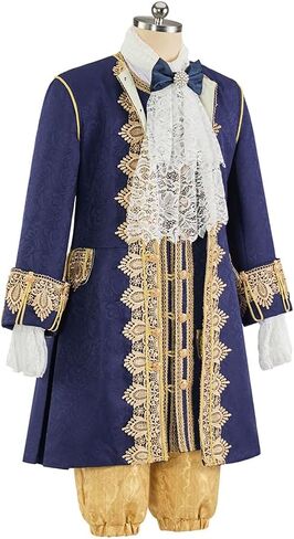 18th Century Adult Men Victorian Rococo Costume Baroque Masquerade Luxury Outfit King Prince Suit in Saudi Arabia