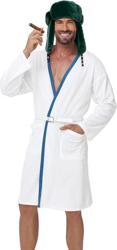 Adult Christmas Movie Costume Xmas Vacation White Robe with Belt in Kuwait