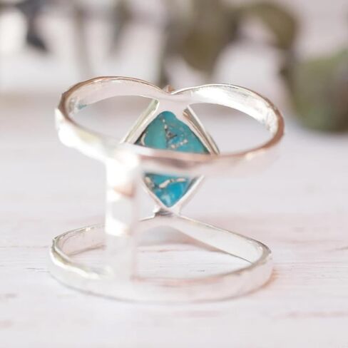 Turquoise Ring for Women Western Jewelry Gold Silver Boho Statement Minimalist Simple Stackable Knuckle Thumb Ring for Western Outfit Christmas New Year Valentines Day Jewelry Gifts in Saudi Arabia