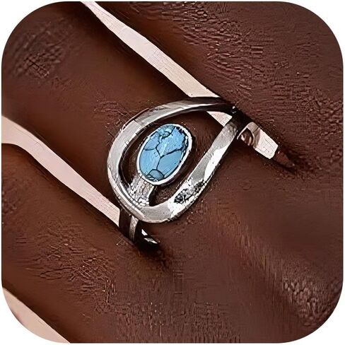 Turquoise Ring for Women Western Jewelry Gold Silver Boho Statement Minimalist Simple Stackable Knuckle Thumb Ring for Western Outfit Christmas New Year Valentines Day Jewelry Gifts in Saudi Arabia