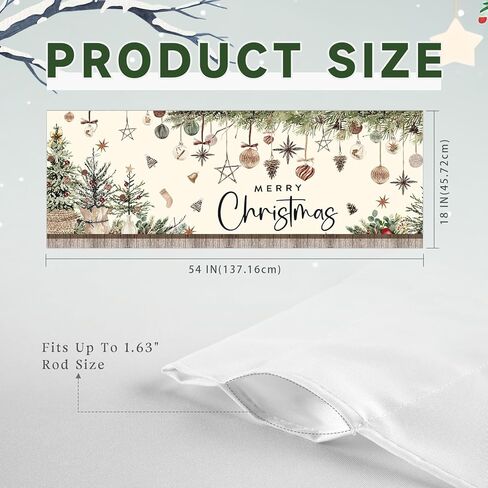 Merry Christmas Valances for Windows 54x18 Inch Xmas Pine Trees Boho Curtain Valance for Kitchen Bathroom Living Room Bedroom Decor in Kuwait