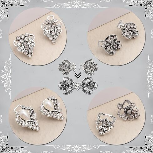 4 Pcs Vintage Sweater Shawl Clips, Sweater Clips to Hold Sweaters Together, Retro Cardigan Clip for Cape Cloak, Scarf, Dress Shirt in Saudi Arabia