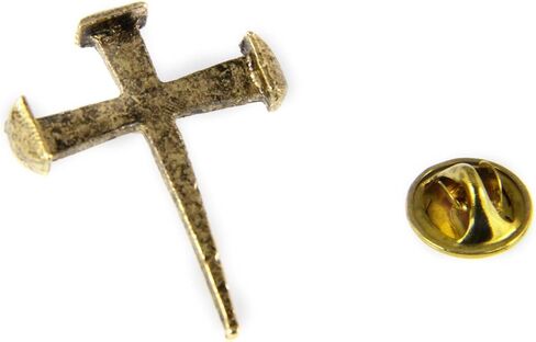 6030273 Rugged Nail Cross Lapel Pin Jesus Christian Nails Brooch Tie Tack in Saudi Arabia
