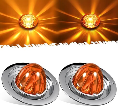 Partsam 2pcs عدسة زجاجية الأضواء البطيخ مزدوجة اللون الأزرق الأزرق LED. in Kuwait