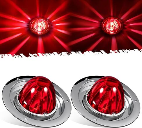 Partsam 2pcs عدسة زجاجية الأضواء البطيخ مزدوجة اللون الأزرق الأزرق LED. in Kuwait