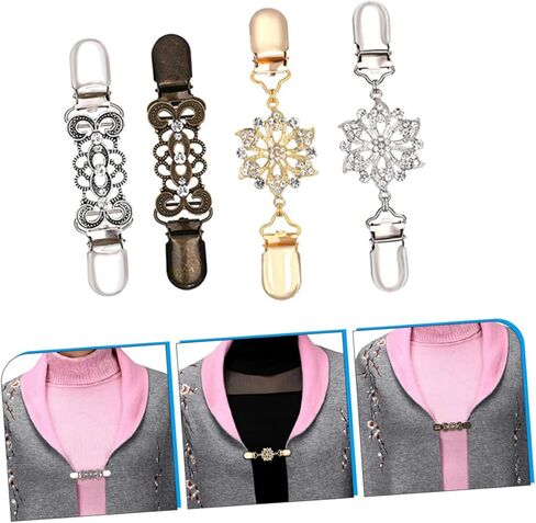 4Pcs Vintage Shawl Clips Dress Cinch Clips for Women Durable Cardigan and Sweater Clasps Lightweight and Easy to Use for Weddings Parties and More in Saudi Arabia