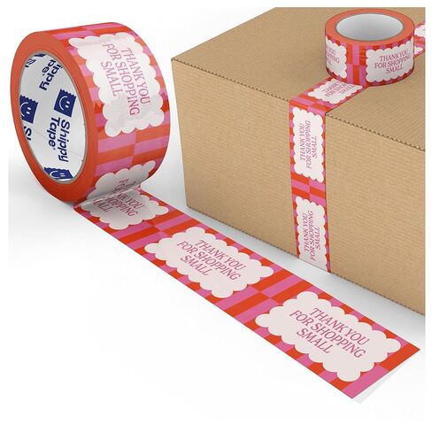 Thank You Packing Tape – Cute Printed Shipping Tape for Small Business, Cream & Blue Bubble Font – 1.88" x 110 Yards (330 Feet) Heavy-Duty Tape in Kuwait