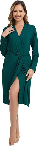 رداء حمام نسائي من WiWi بأكمام طويلة مع جيوب، رداء كيمونو ناعم سبا خفيف الوزن، رداء من الخيزران الفسكوزي، S-XXL in Kuwait