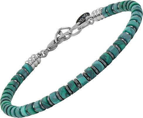 10:10 Beaded Bracelet for Men and Women – Natural Gemstone Bracelet, Hematite and Stainless Steel – Adjustable, Durable and Elegant – Made in Italy in Saudi Arabia